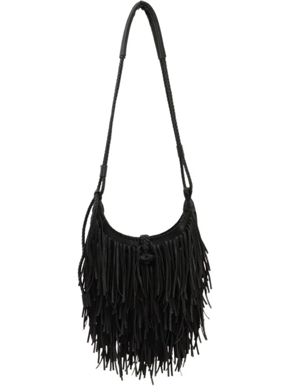 Vintage Fringe Hobo Bag for Women | Vegan Faux Suede Leather Crossbody Purse